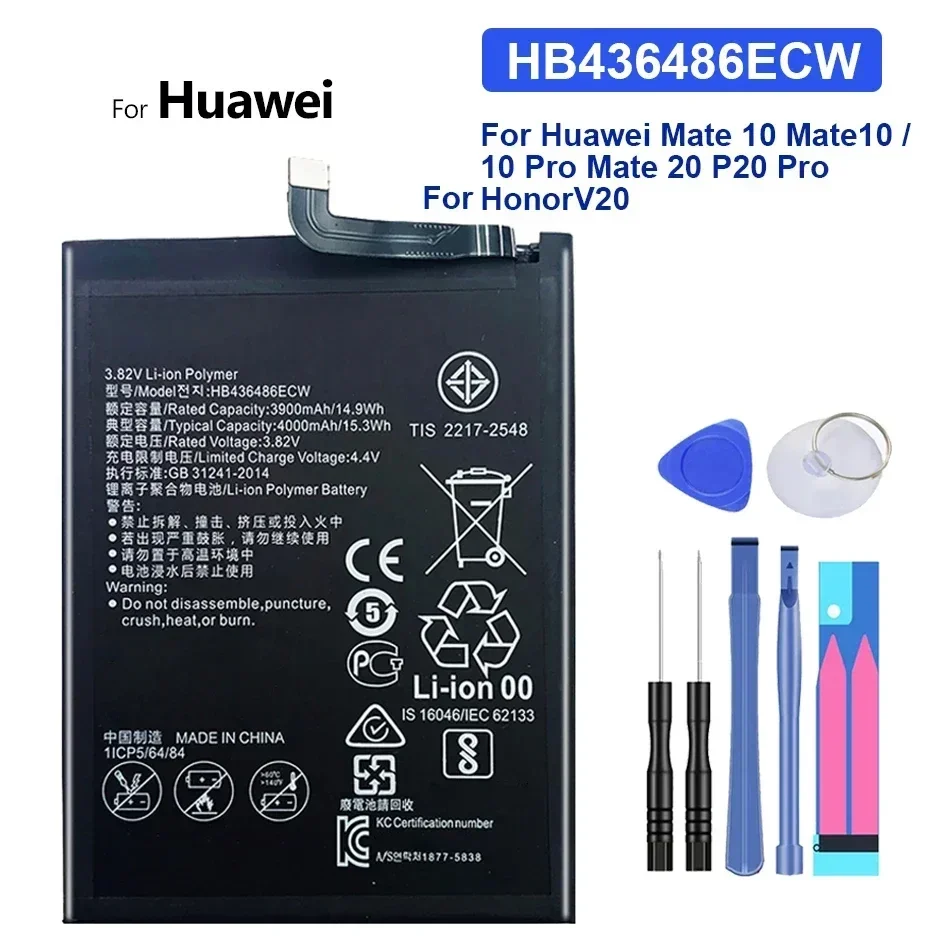 HB436486ECW Battery For Huawei Mate 20 10 10Pro/P20 Pro ALP-L09  L29 BLA-L09 / for Honor View 20 V20 PCT-L29  PCT L29