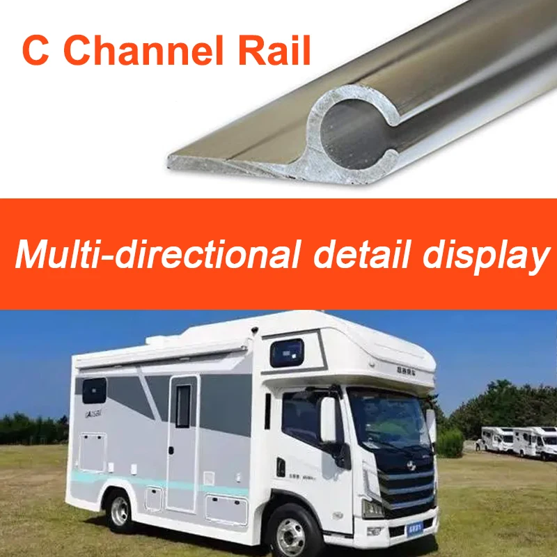 For Motorhome Awning Rail C Channel 8X0.5m Strip with D/S Tape 400Cm for Camping/Tents/Awnings Durable RV Accessories