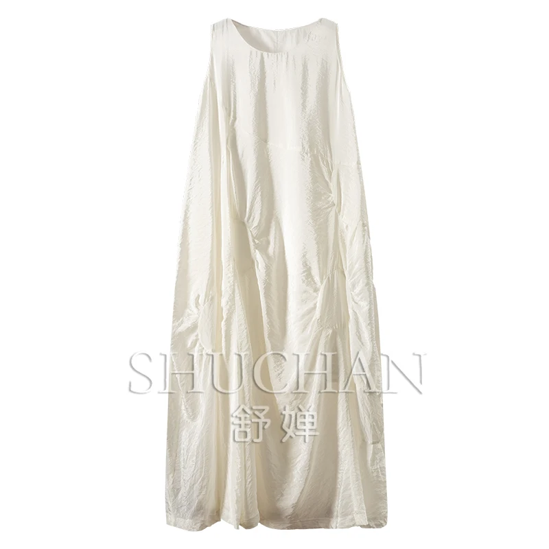 

Gloss Irregularly Folded Sleeveless Tank Dress Women's 84A9 Vestidos De Mujer Summer Dress Women