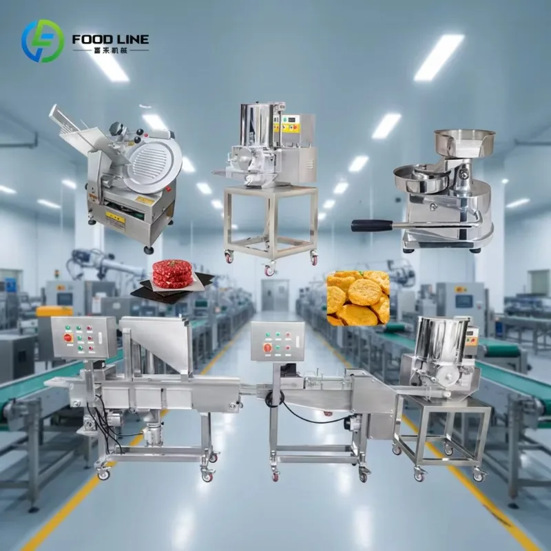 Custom Mini Patty Forming & Breading Machine Line Commercial Chicken Cutlet Processing Equipment