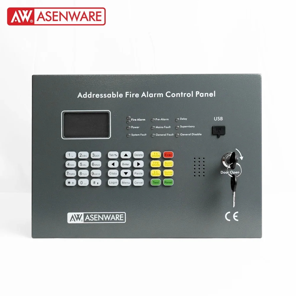 Wireless/Wire Addressable Fire Alarm Control Panel 128 Points GSM Fire Alarm System