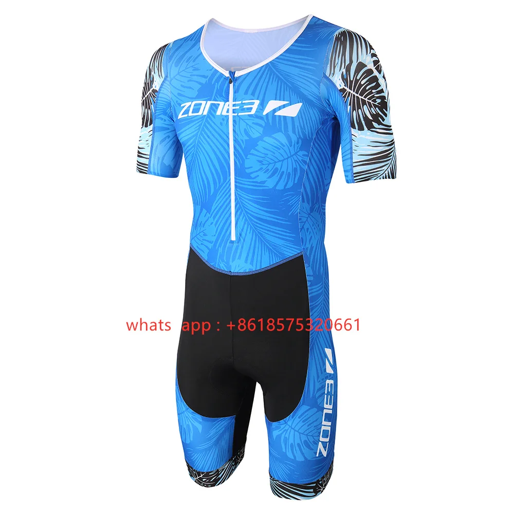 Zone3 Men's Cycling Jersey Short Sleeve Set One-piece Jumpsuit Maillot Bicycle Mtb Clothing Ropa Ciclismo Male Running Trisuit