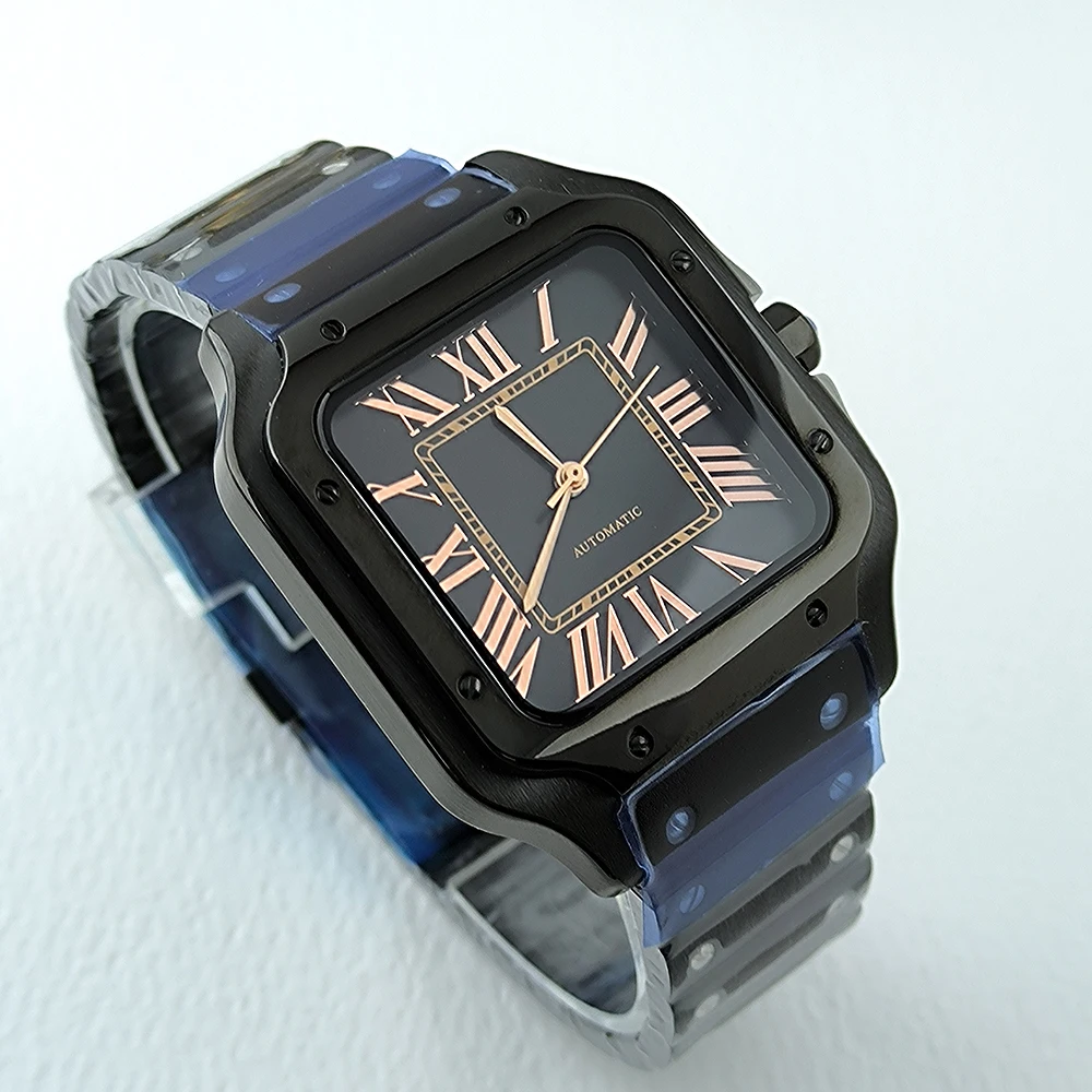 NH35 Black Watch 38mm High Quality Watch Men's Stainless Steel Automatic Watch Customized Logo Suitable for NH35 Movement Watch view 3