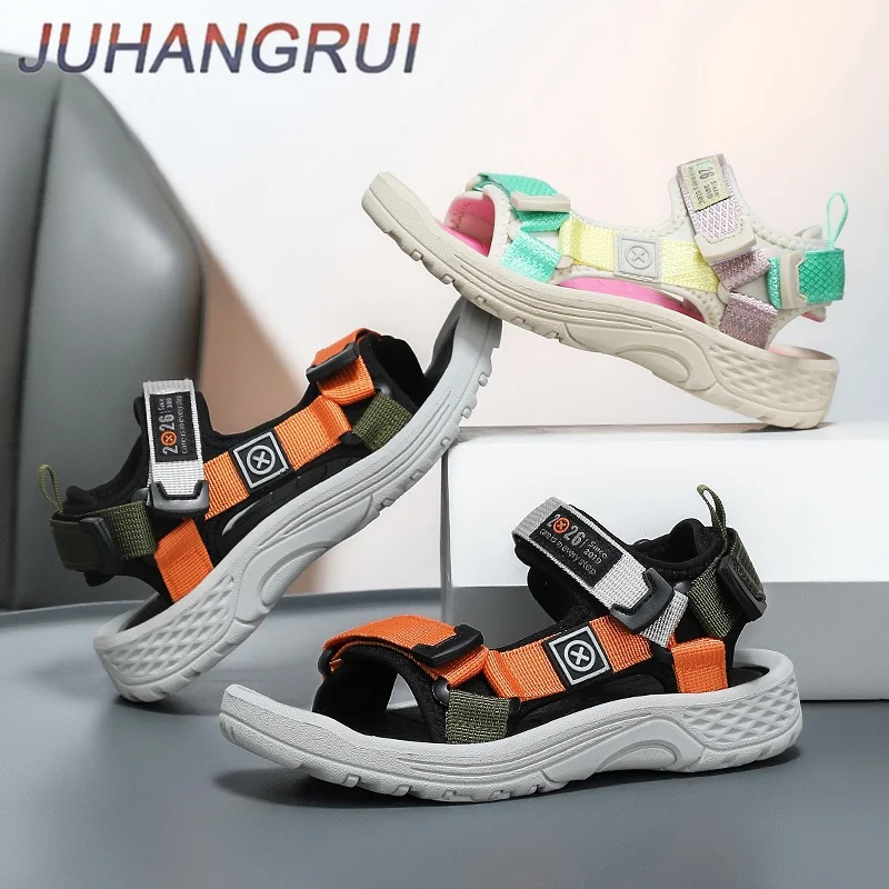 Children's Sandals Boys Girls Breathable Summer Sport for Outdoor Beach Shoes Open-Toe Comfortable Walking Sandalies Size 30-38
