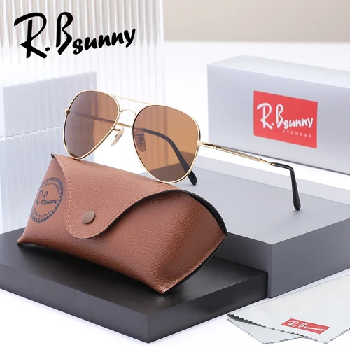 Imagen 1 del producto Gafas De Sol polarizadas De piloto De moda para hombres y mujeres, Gafas De Sol De Metal para conducir, Gafas De Sol UV400