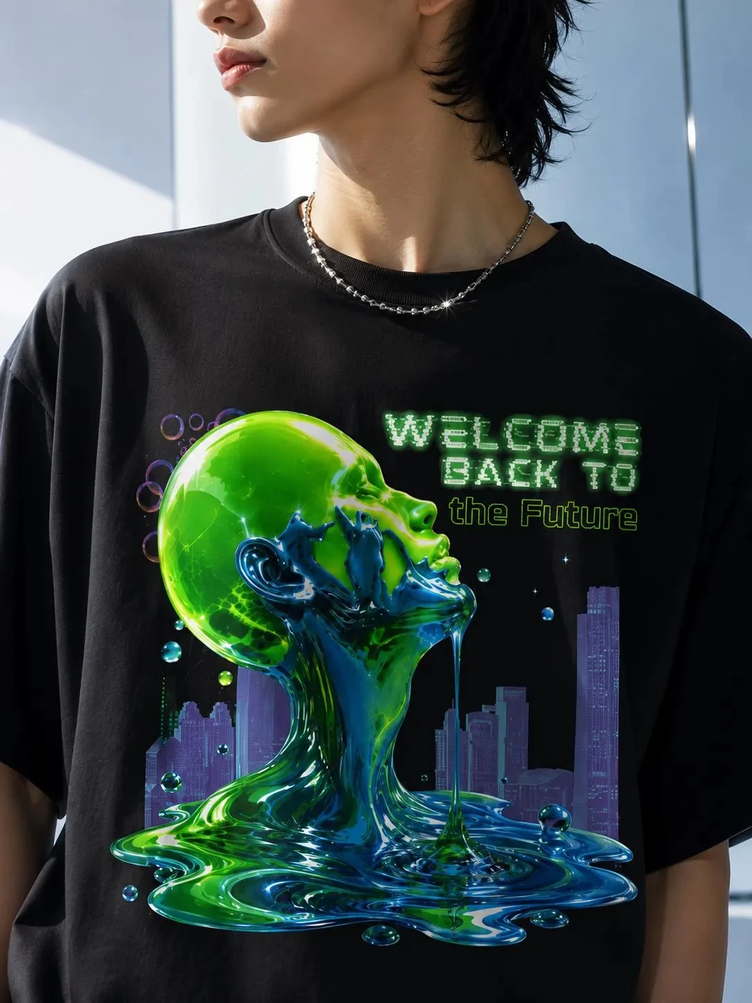 Welcome Back To The Future T-Shirt Frutiger Aureero Shirt Frutiger Metro Aesthetic Y2K Futuristic Graphic Tee Liquid Glass Cyber