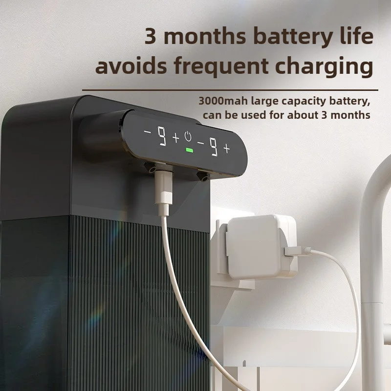 400 ml + 400 ml USB oplaadbare tweekoppige contactloze automatische schuimzeepdispenser - aan de muur gemonteerd voor meerdere scenario's
