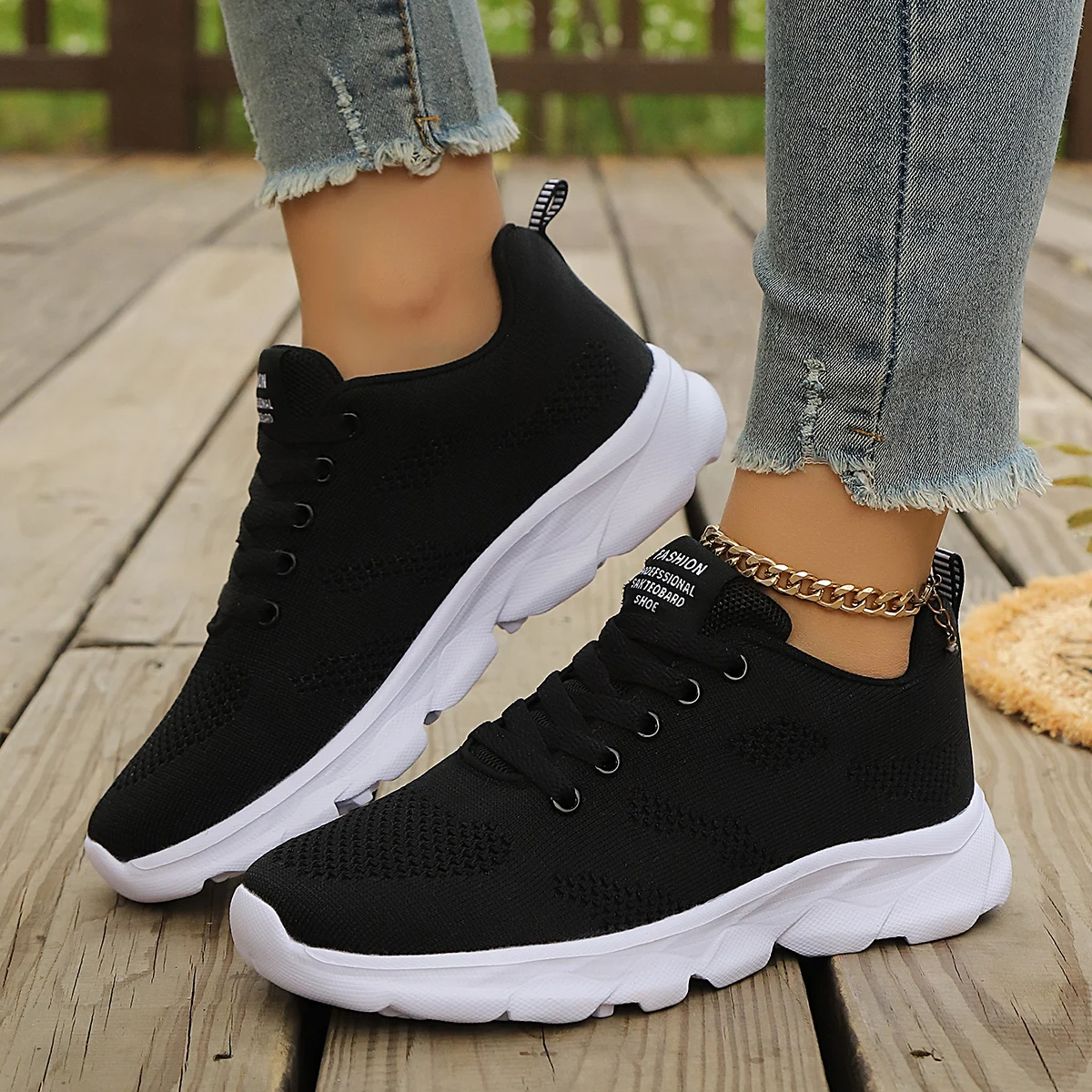 

Women Sneakers Fashion Breathable Walking Mesh Platform Shoes Sneakers for Women Gym Vulcanized Shoes Black Zapatillas De Mujer