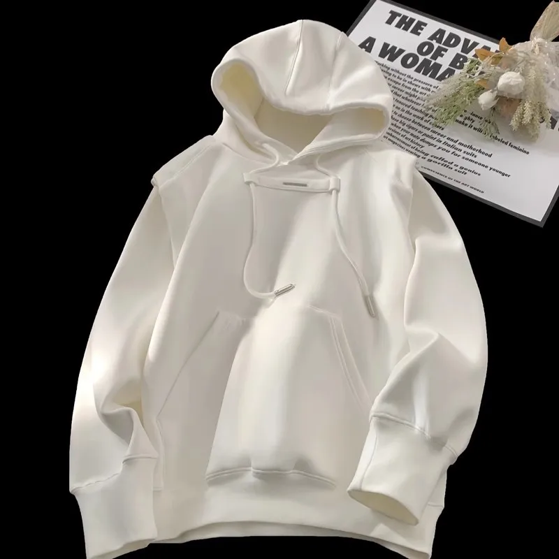 سويت شيرت نقي مكون من قطعتين للرجال لربيع وخريف العلامة التجارية الجديدة ذات القلنسوة غير الرسمية الأمريكية #4