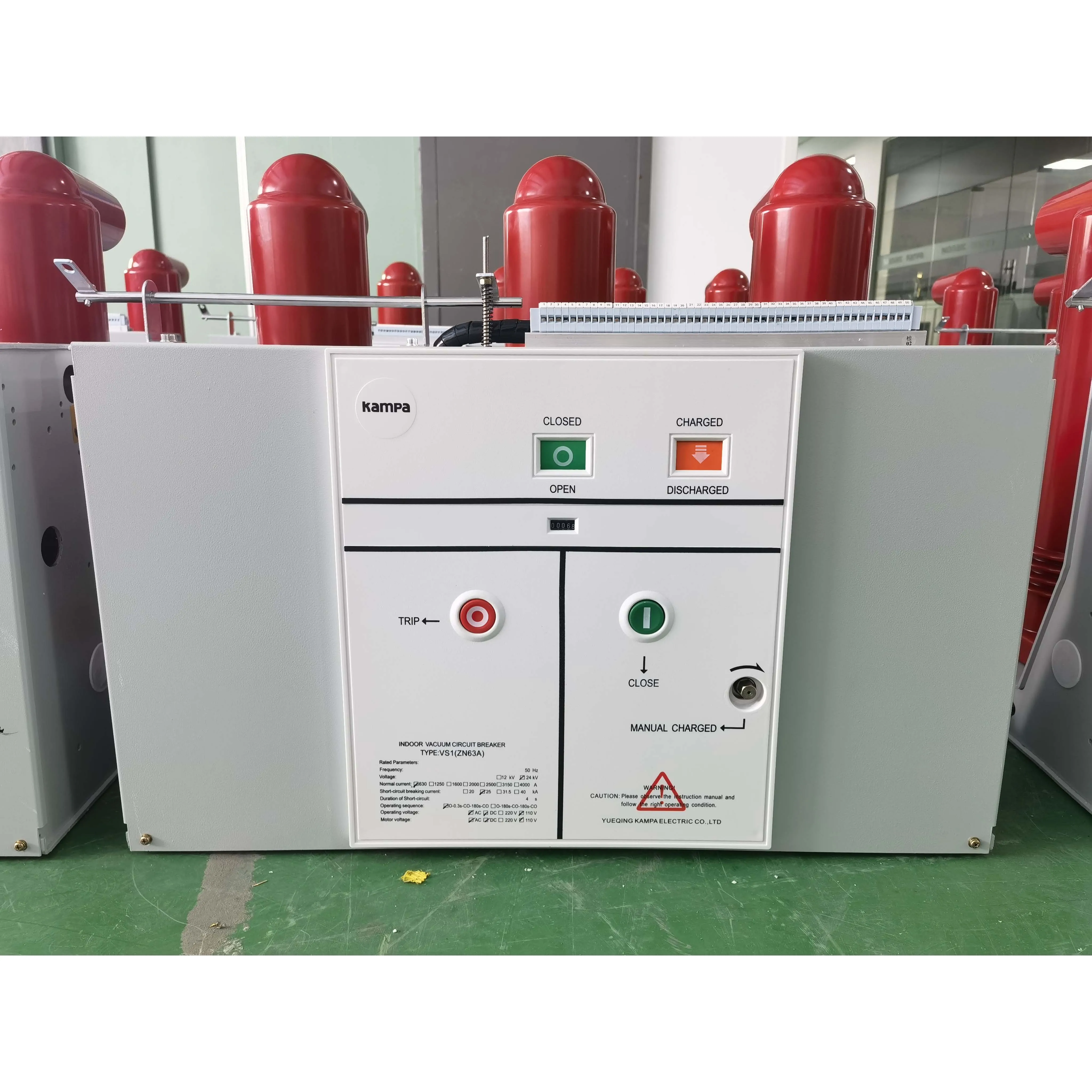 Kampa Indoor VCB VS1 24KV/33KV 630A 1250A Disyuntor de vacío de voltaje medio VCB fijo