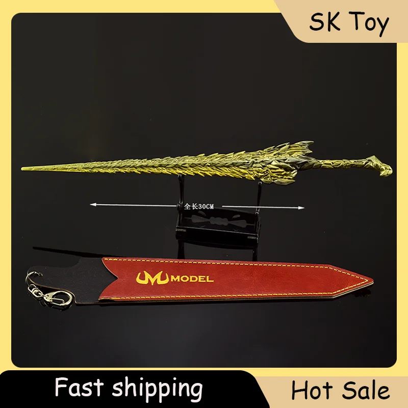 

30 см кольцо с изображением короля дракона ER, игровой нож для ближнего боя, игрушечный меч, украшения, реквизит, все металлические поделки, коллекции украшений