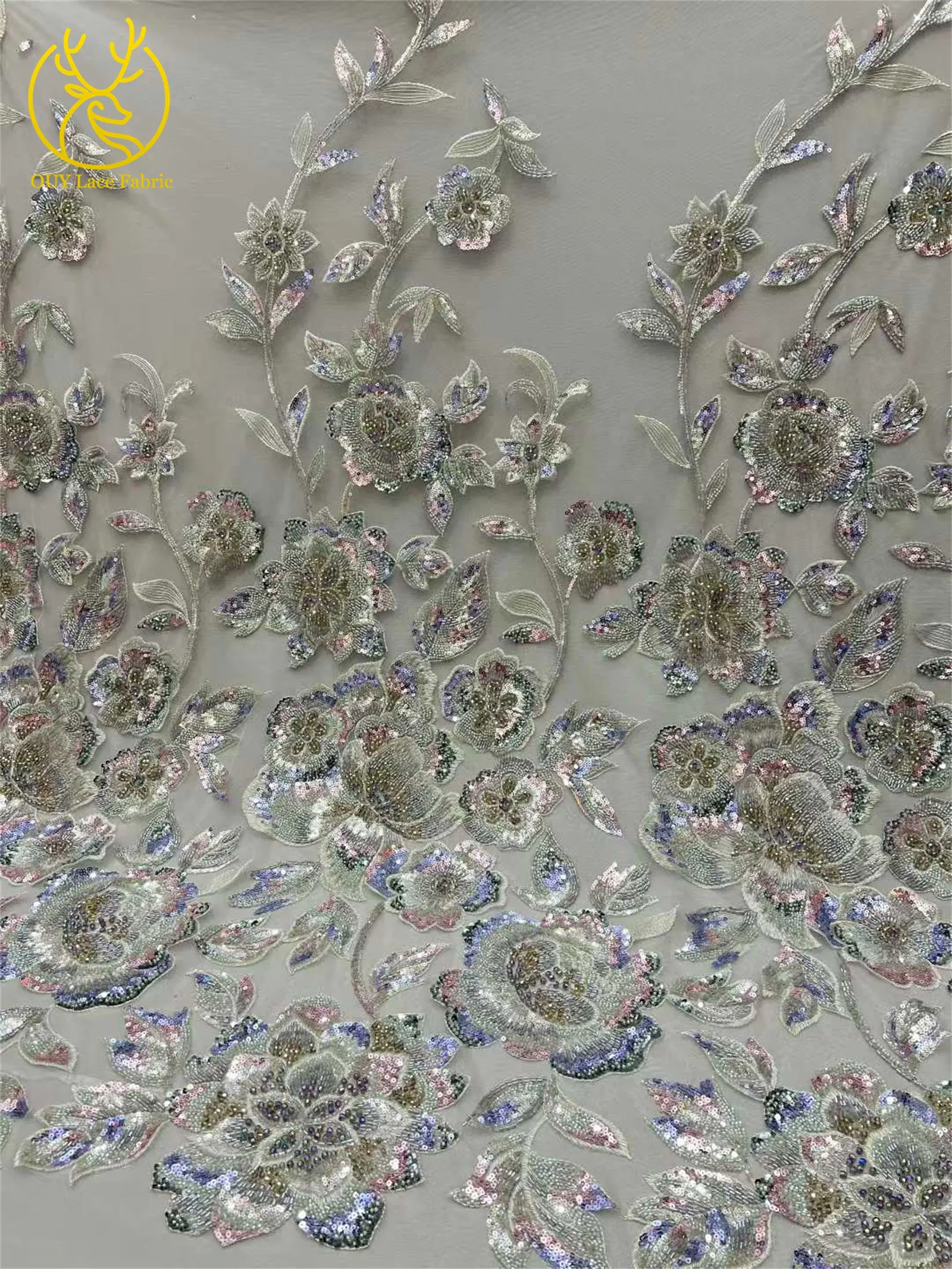 High-End-Kleid, afrikanischer handgefertigter Perlen-Spitzenstoff, 2026, Nigeria, französische Pailletten-Stickerei, Spitzenstoff, Hochzeitskleid, Nähmaterial – Detail 19