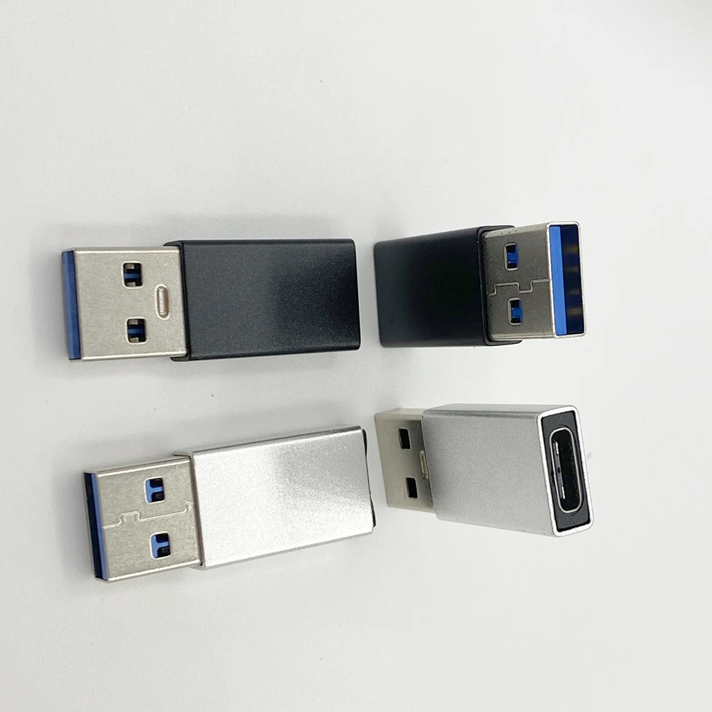 1/2/5Pcs Type C Female Jack To USB 3.0 Male Plug Charger Converter Connector Type-C Computer Data Transmission Conversion Heads