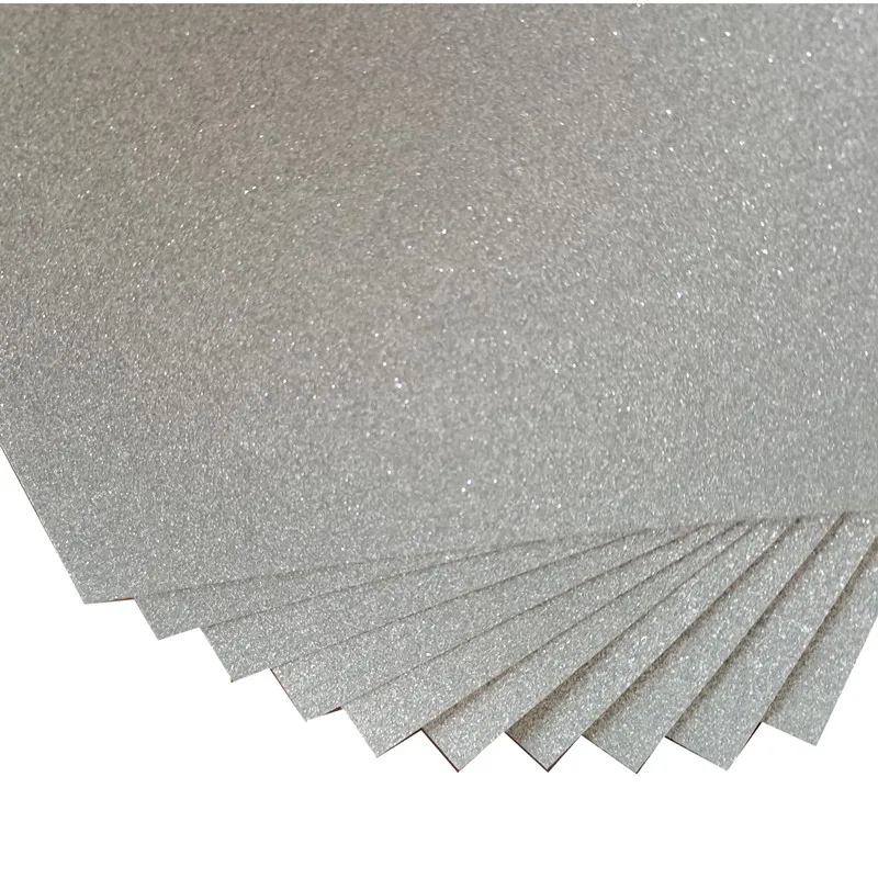 10 Sheets 8*12 Inch 200Gsm Silver Glitter Cardstock Paper, Double Sided Sparkle Card Stock For Crafts,Cupcake Topper And Decors