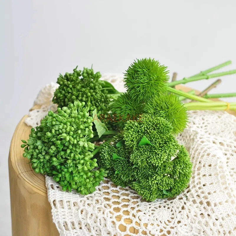 

1PCS Simulated green plant hand tied soft rubber fruit natural style flower arrangement green plant auxiliary material