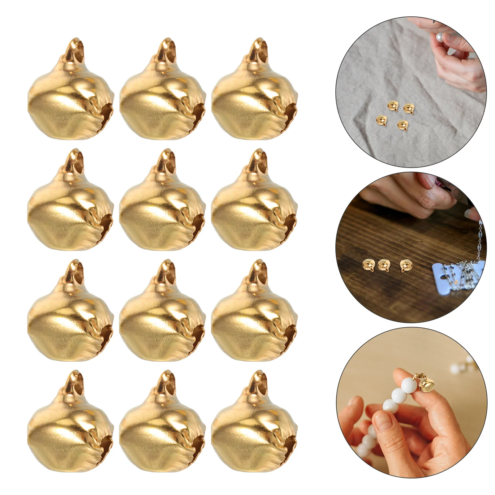 

200Pcs Decorative Jingle Bells Vintage Tiny Metal Bells Mini Craft Charms for DIY Jewelry Home Decor Pet Collar Accessories