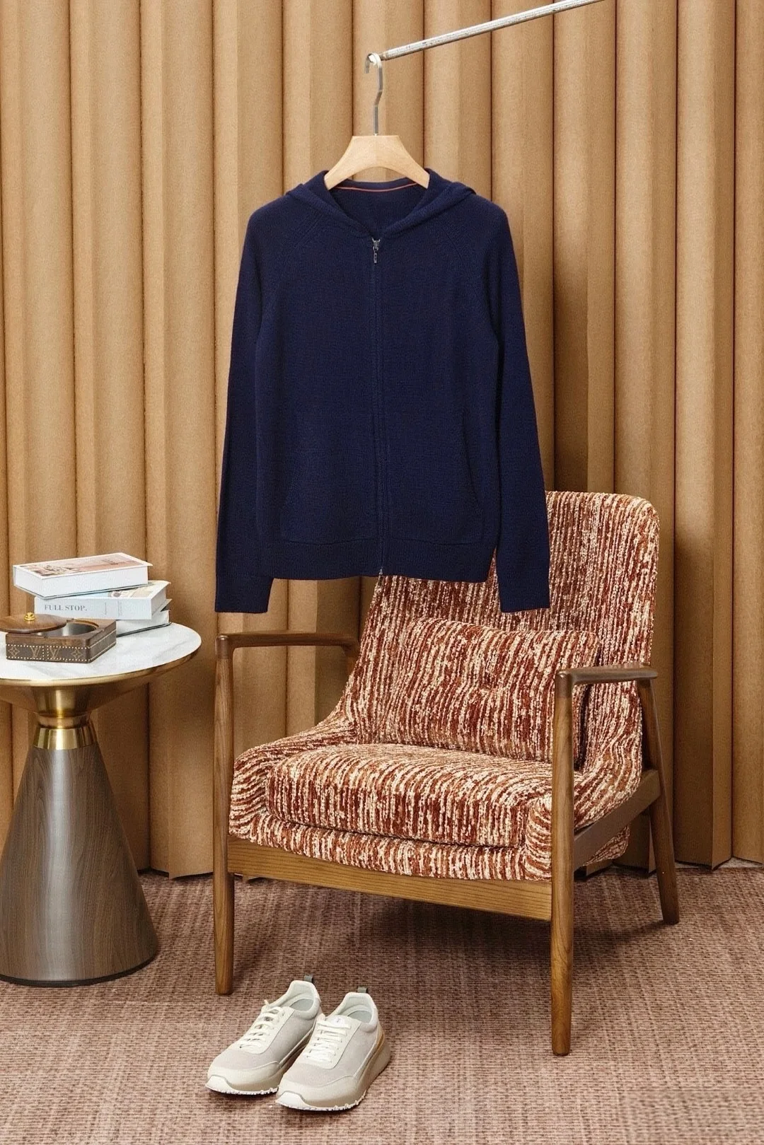 

Men's Casual Knitted Zipper Cardigan Woolen Sweater Long Sve Hooded Open-irt Versatile Autumn Winter New Sle MHTO