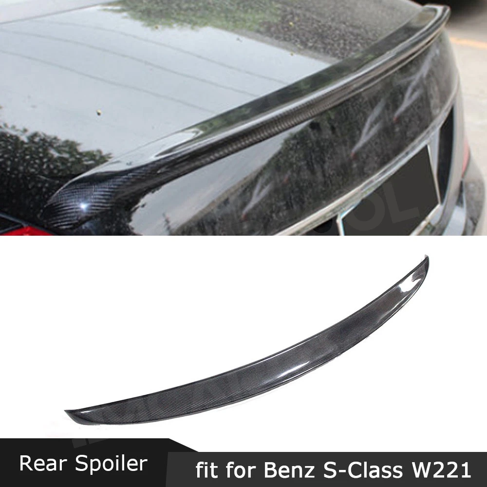 

JMCARCOOL For Mercedes Benz S Class W221 4 Door S400 S500 S600 S63 AMG 2005-2013 Carbon Fiber Rear Spoiler Body Kits Trunk Wings