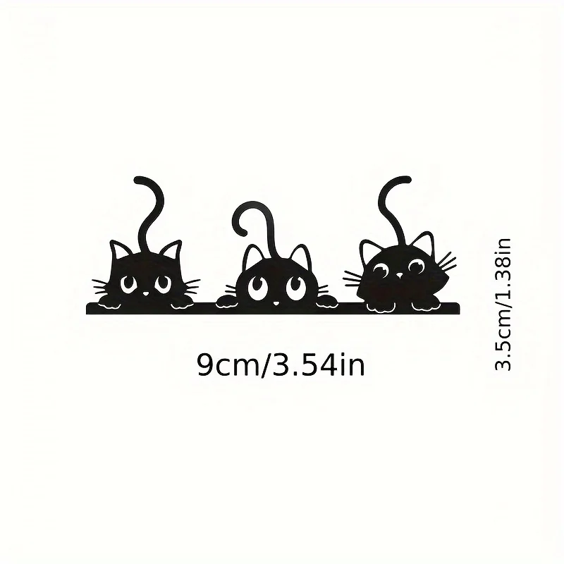 1Piece Three Cute and Mischievous Cat Probes - Mirror Stickers for A Variety of Uses Sunscreen Adhesive Watertight Car Sticker