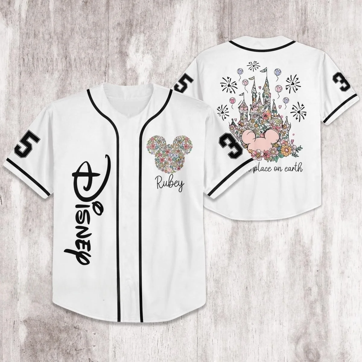 

2025 Бейсбольная рубашка с принтом в белую полоску Disney для детей, молодежи и взрослых, персонализированная семейная футболка для родителей и детей Disneyland