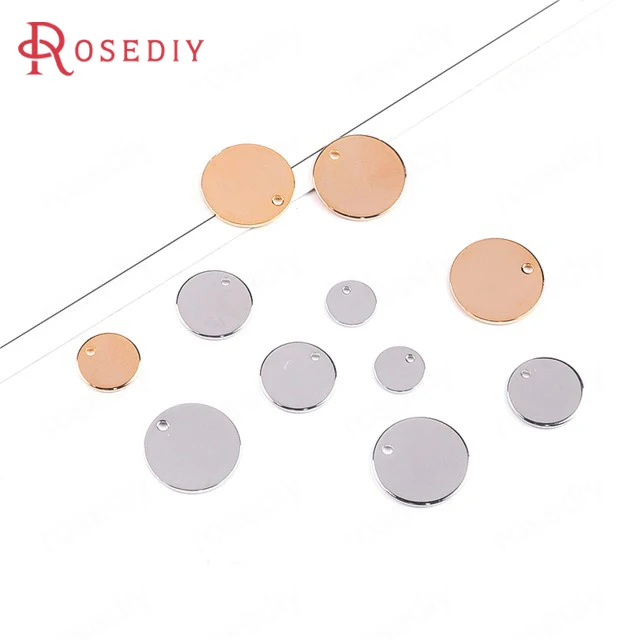 20ชิ้น8มม. 10มม. 12มม. 14มม. 16มม. สีทอง18K เครื่องประดับแผ่นกลมทองเหลืองเครื่องประดับ DIY เครื่องประดับค้นพบเครื่องประดับต่างหูขายส่ง