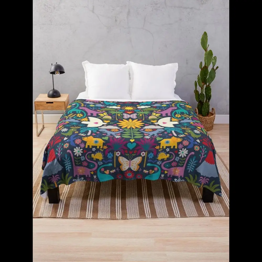 cobertor-com-estampa-de-animais-fofos-peace-love-and-dinosaurs-da-cecca-designs