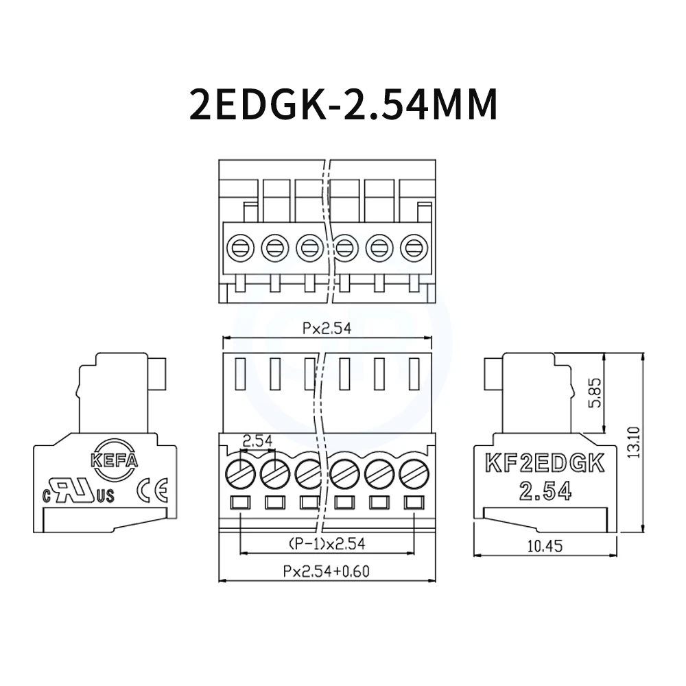 (10 Pcs) 2EDGK 2.54mm Plug-in Terminal Block 2.54mm Small Pitch KF 15EDGK Miniature Connector Plug 2-24Pin