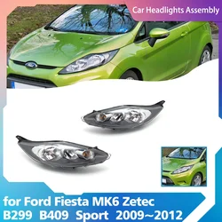 Car Headlights Assembly for Ford Fiesta MK6 Zetec B299 B409 Sport 2009~2012 Fog Lights Map Halogen Corner Lamps LED Accessories