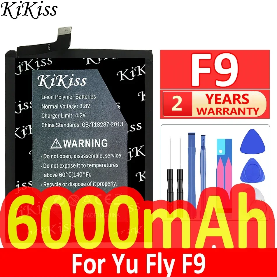 6000mAh Mobile Phone Battery for Yu Fly F9 TY001/JKCW, High-Capacity Power Source