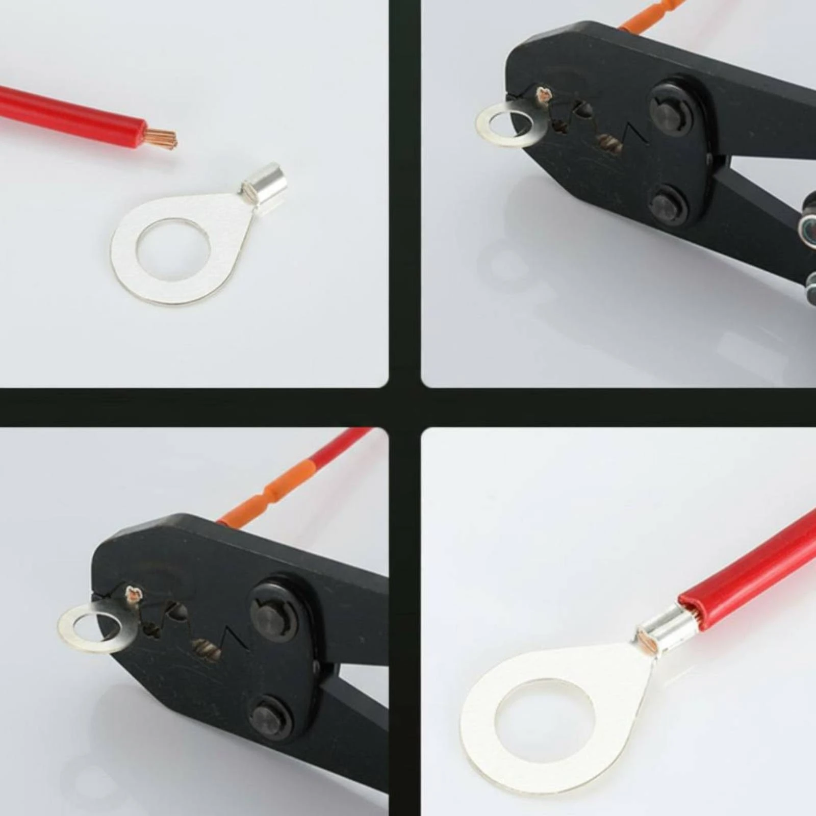 OT Circular Lug Lug Cold Pressed Large Hole Copper Terminal Battery Cable Lug Kit High Conductivity Heat Shrink Tubing Set Easy