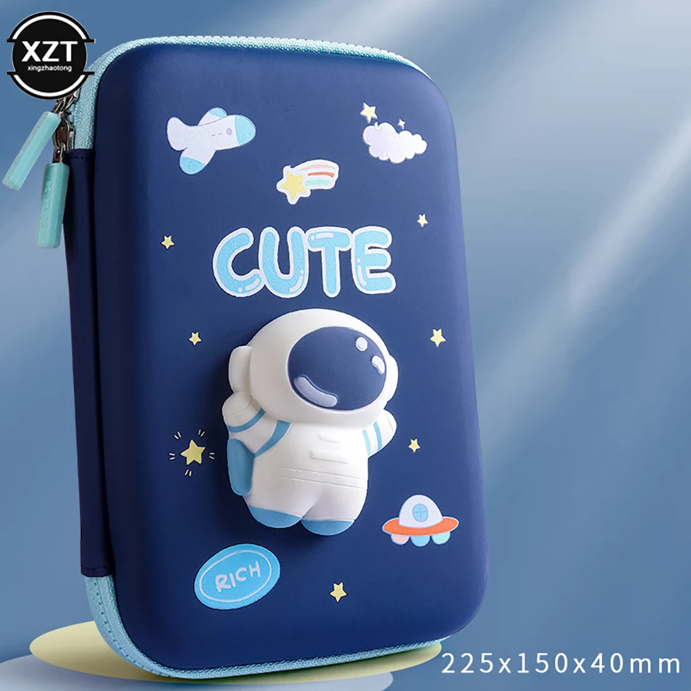 

Cute pencil 3D decompression pen case Cartoon pencil case box School stationery box Student pen bag kids school supplies prizes