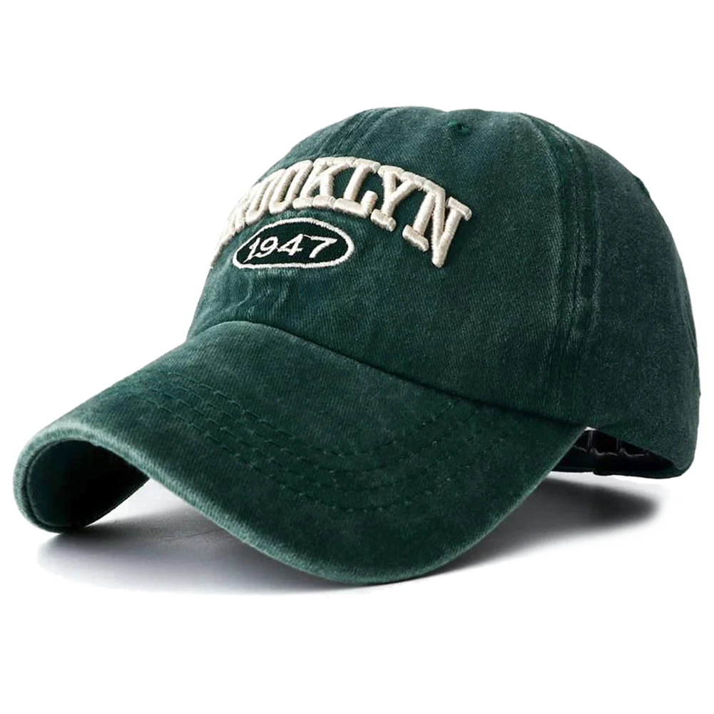 2025 High Quality Brooklyn Embroidery Snapback Hat for Men Vintage Black Green Washed Baseball Caps for Women Gorras Hombre