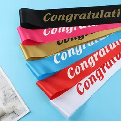 1Pc Muiltcolor Congratulation Sash Fashion Ribbons Shoulder Strap Sash Belt Decoration Festival Graduation Party Accessory