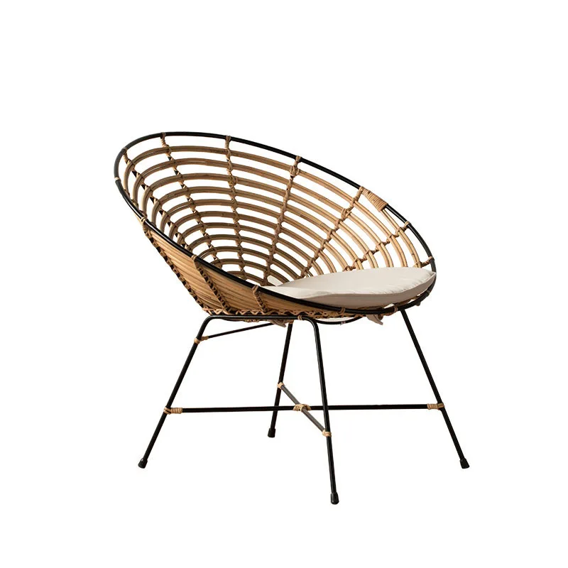 

B&B living room simple balcony outdoor rattan chair furniture iron creative rattan chair natural rattan lounge chair