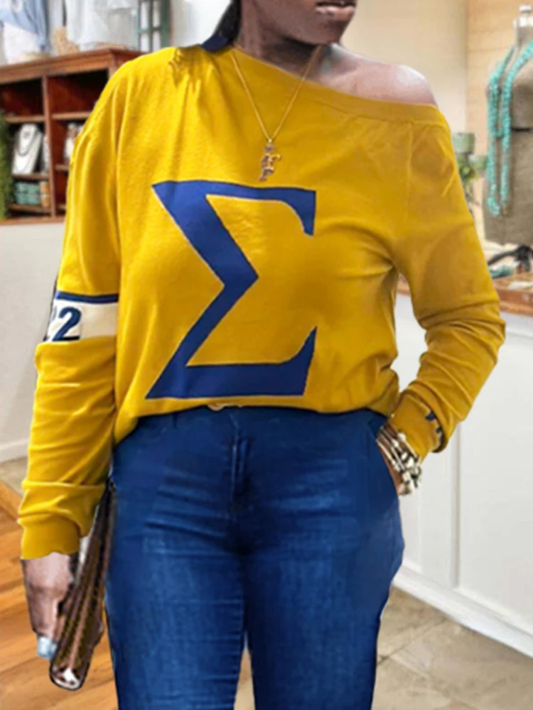 Casual Colorblock Sigma Gamma Rho Sweatshirts