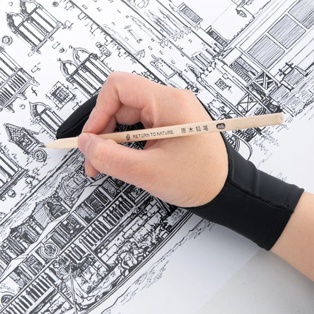 실용적인 드로잉 장갑 손바닥 거부 통기성 싱글 핑거 장갑, 그래픽 태블릿 탄성, 우연한 터치 장갑