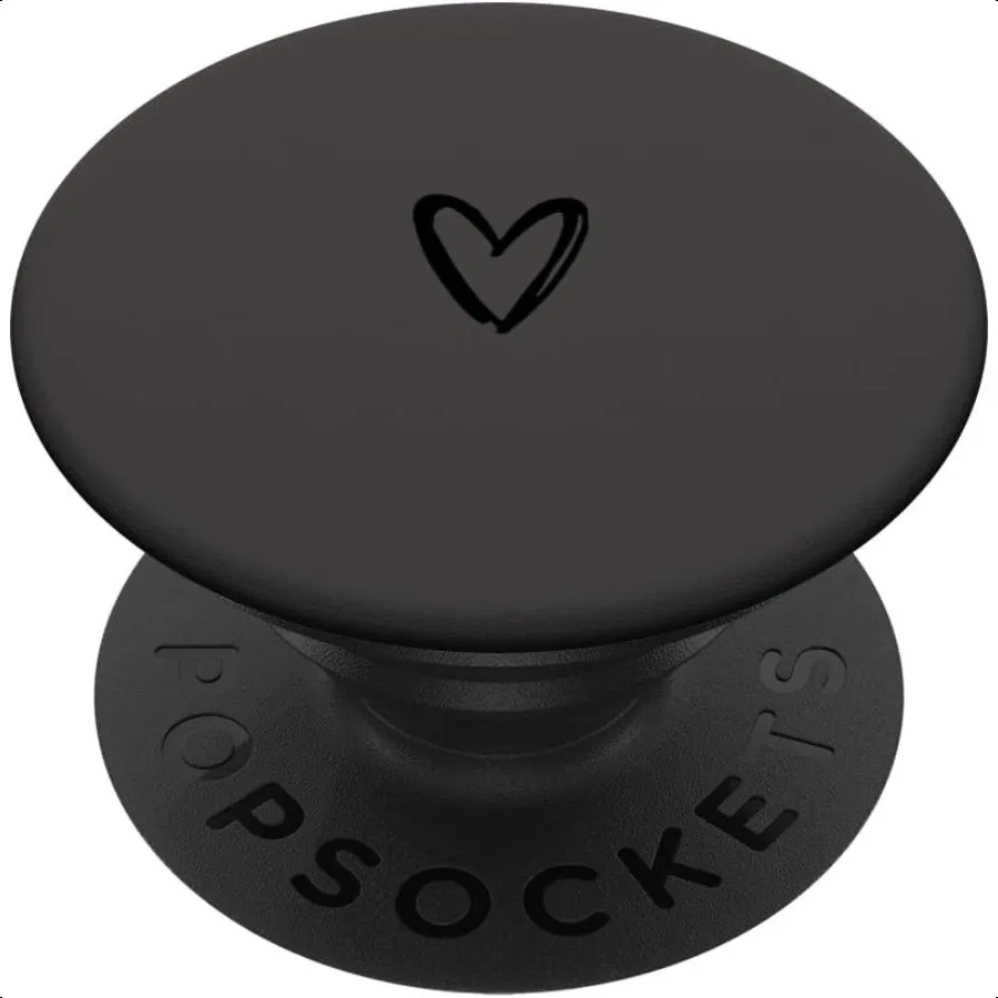 

Black Gray Minimalist Heart Adhesive PopGrip