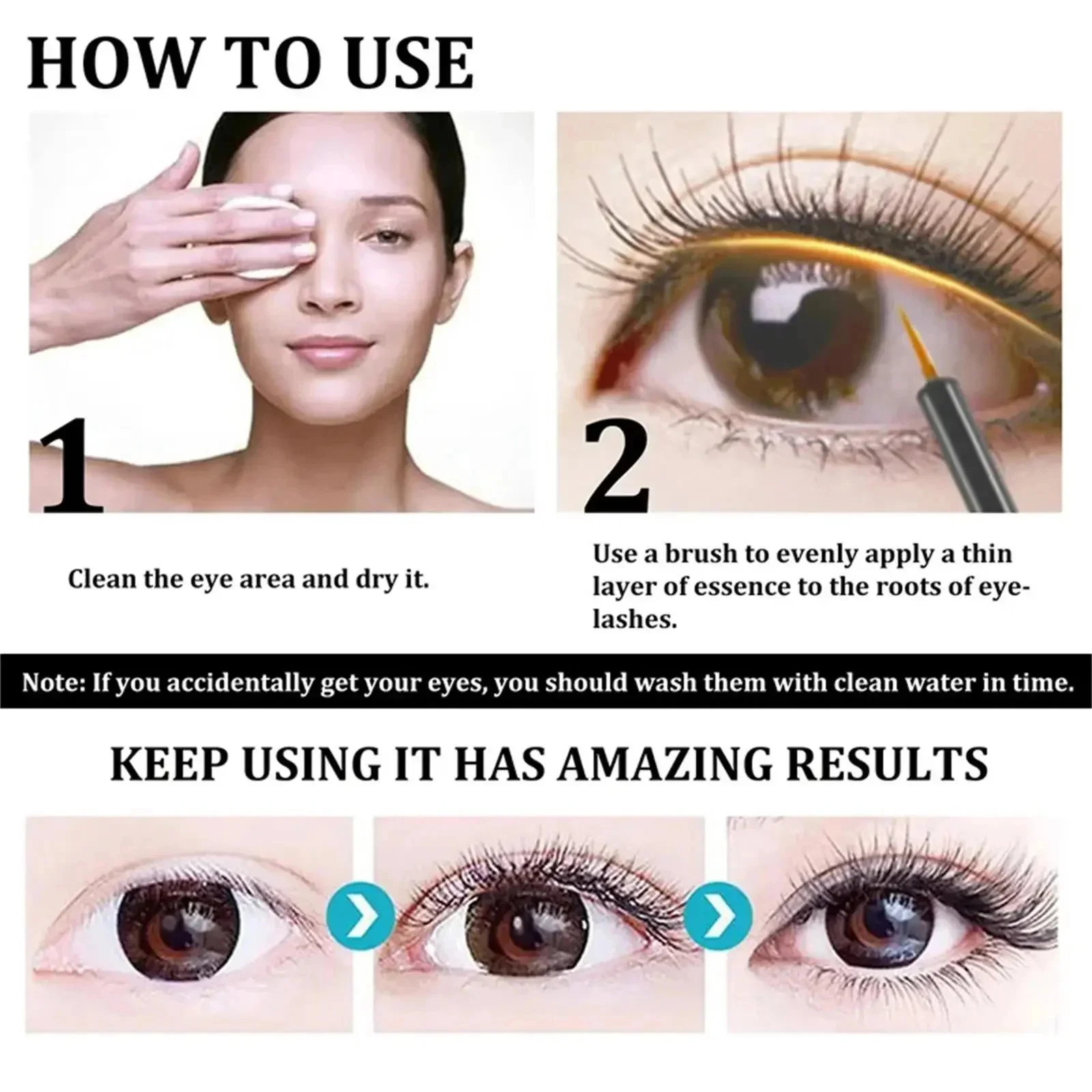 Wimpernwachstumsserum, natürlicher Wimpernverstärker, längere, dickere Augenpflege, vollere Wimpern, Korea-Augenwimpern, Augenbrauenwachstums-Make-up