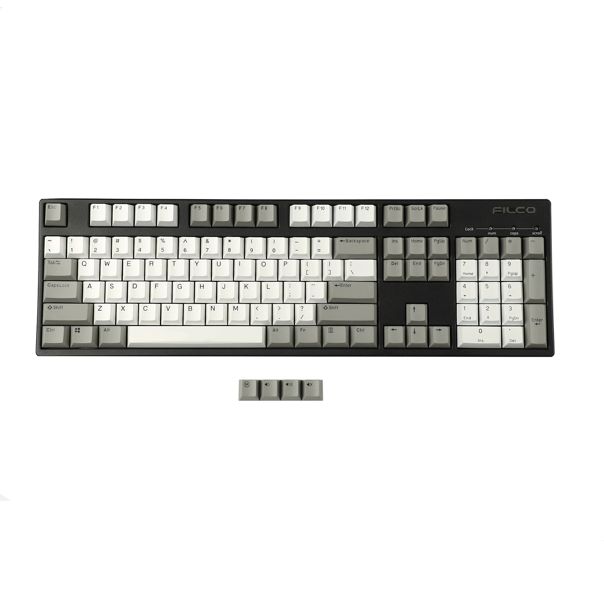 YMDK 108 PBT Cherry Profile Double Shot Gray White Non Shine Through For Standard ANSI 104 87 61 MX Mechanical Keyboard