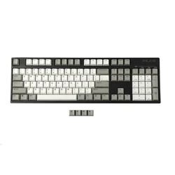 YMDK 108 PBT Cherry Profile Double Shot Gray White Non Shine Through For Standard ANSI 104 87 61 MX Mechanical Keyboard