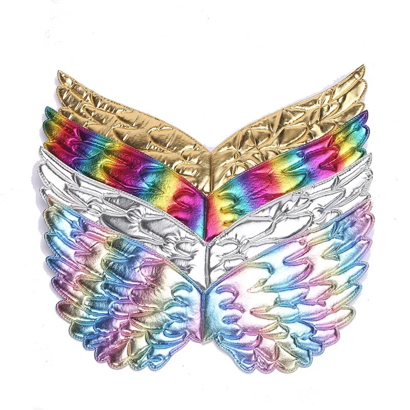 12pcs Golden Silvery Children Kids Girls Colors Butterfly Angel Fairy Wings Dress Up Costume Carnival Props