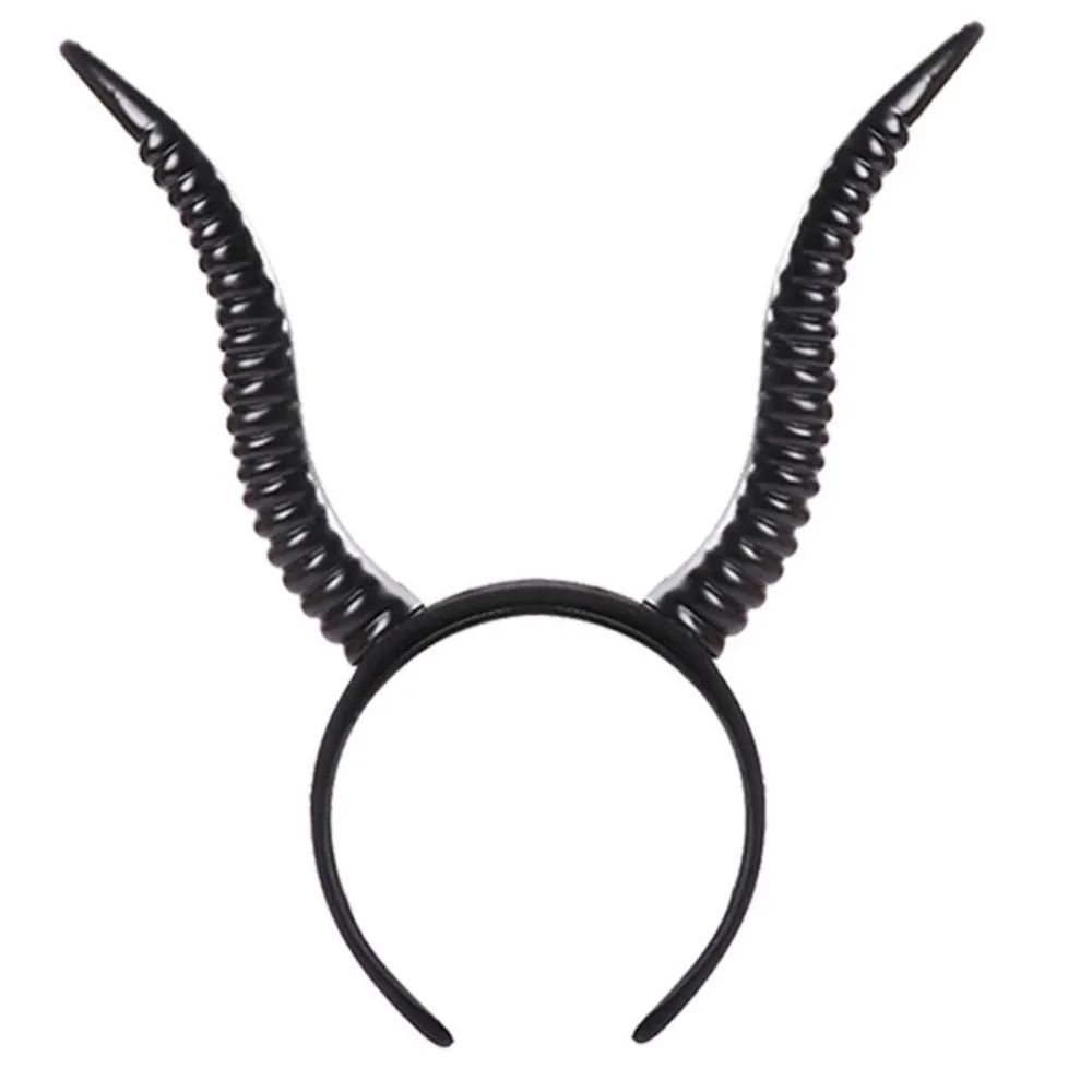 Portable Black Antelope Horn Headpiece Demon Devil Queen Devil Horn Headpiece Witch Headdress Gothic Headwear Cosplay Events