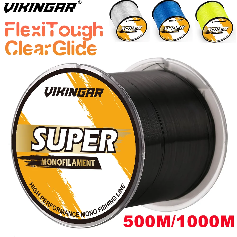 Vikingar 500M-1000M Japanische Nylon Angelschnur 3-39LB Fluorcarbon-Beschichtet | Abriebfest & Unsichtbar | Karpfen-/Meeresangeln 2025