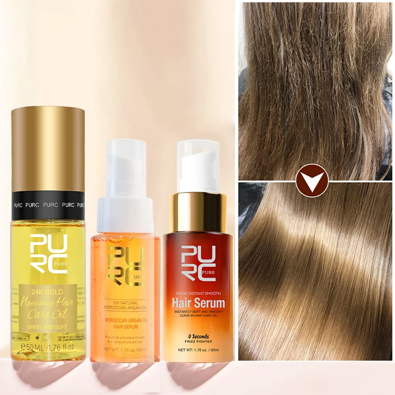 

PURC Magical Hair Serum Argan Oil Instant Repair Damaged Dry Nourishing Hair Oil Smoothing Hair Care Product