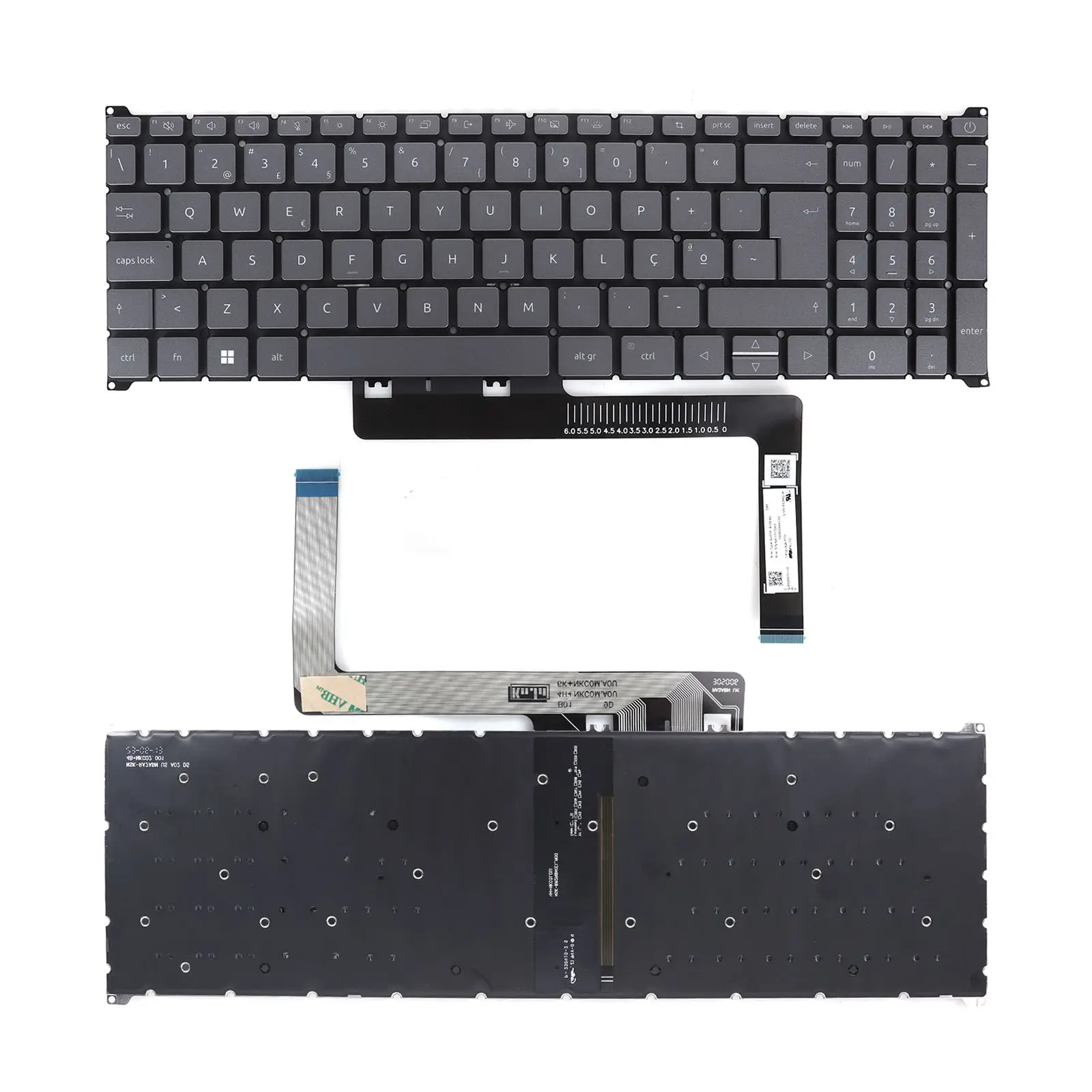 لوحة مفاتيح الكمبيوتر المحمول PO لشركة أيسر أسباير 5 A517-53 A517-53G A517-58M A317-54 A317-55P رمادي مع إضاءة خلفية