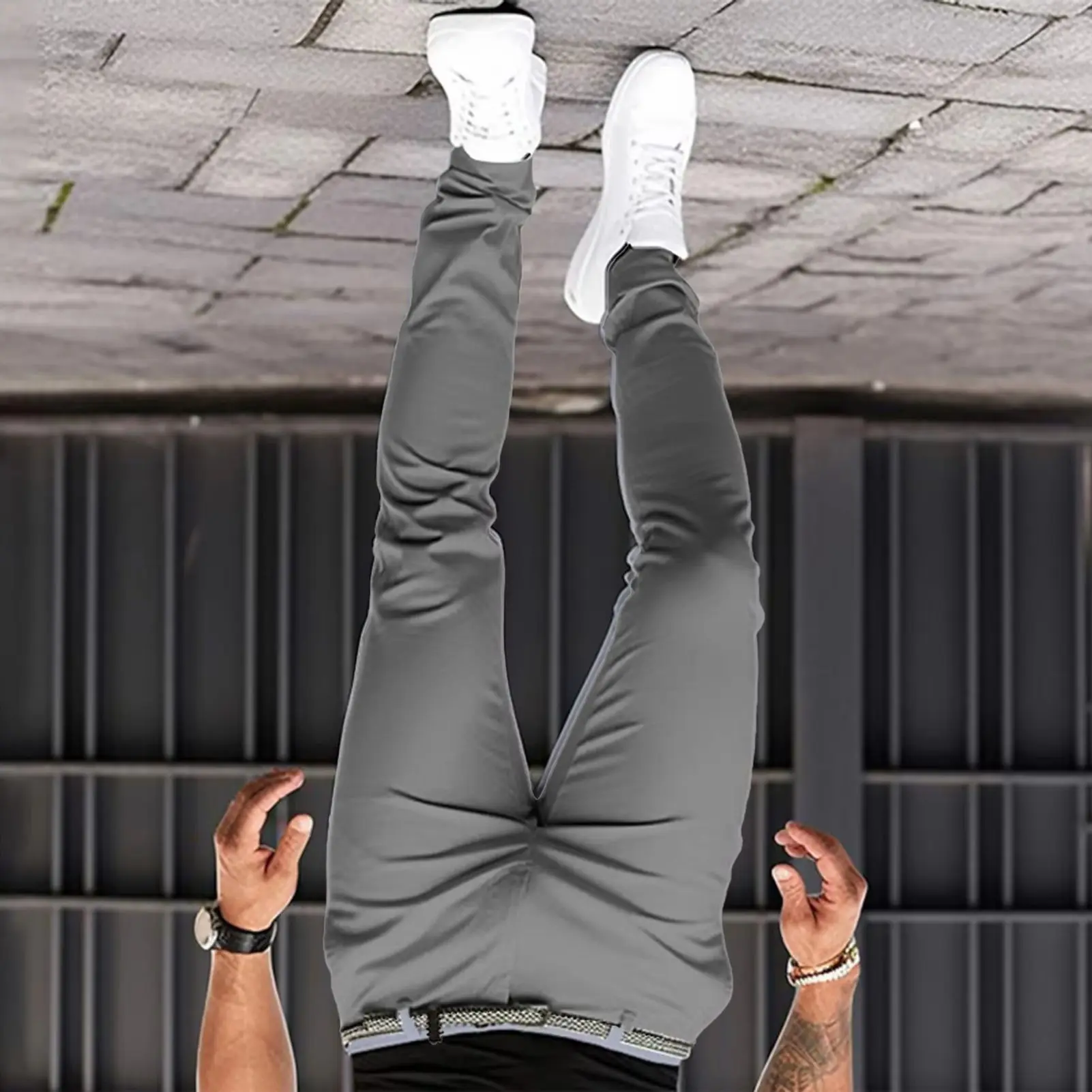 

Men Suit Pants Slant Pockets Slim Fit Dress Pants Business Office Trousers Versatile Suit Trousers Korean Version Casual Pants