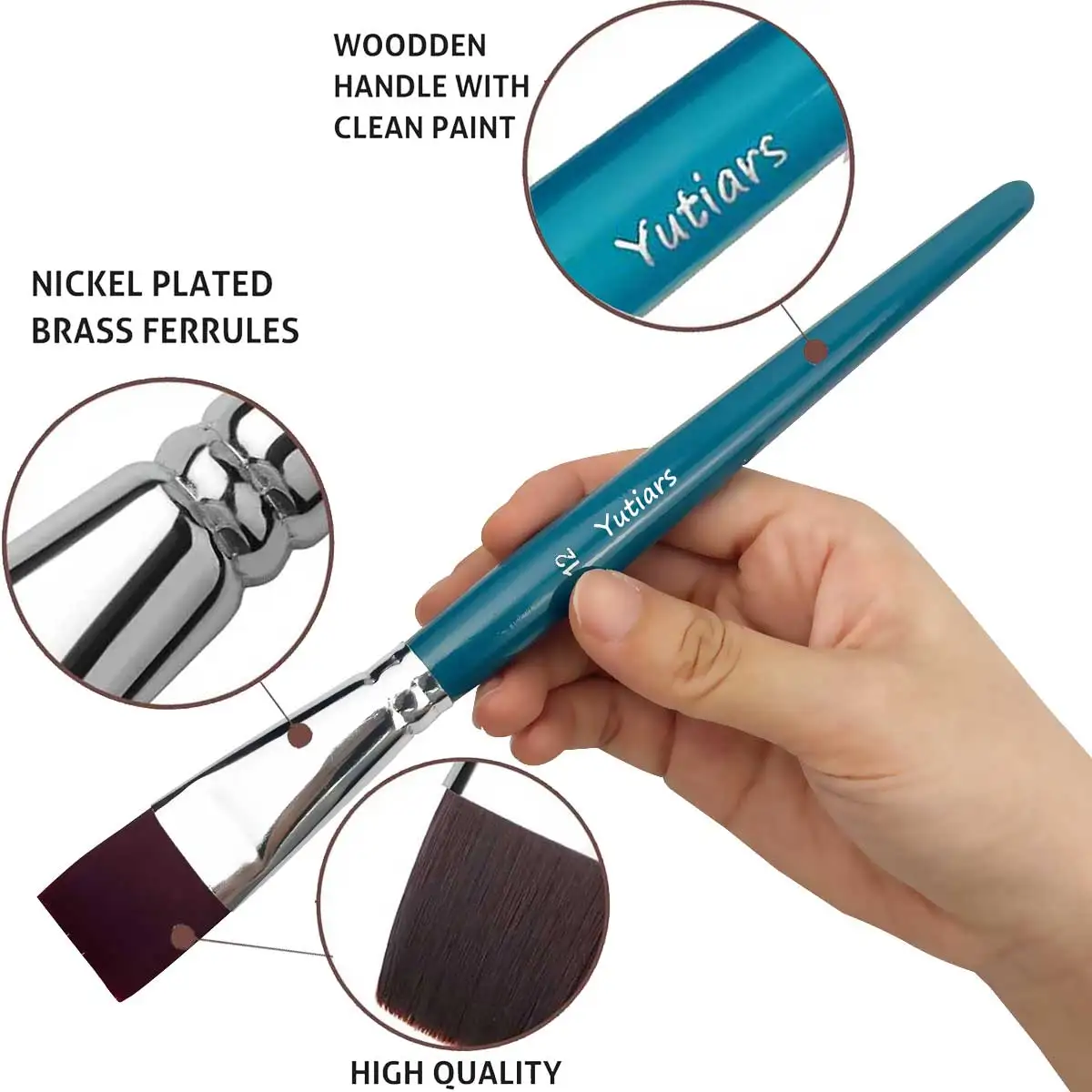12-teiliges professionelles Gesichtsmalerei-Pinselset mit Nylonborsten für Bühnen-Make-up und Körperkunst mit Blütenblatt-Kuppelspitzen für Prägung und Linienzeichnung – Detail 4