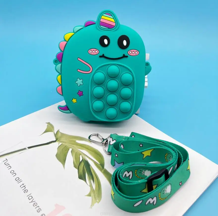 

Cartoon Bag Little Dinosaur Children's Zero Wallet Decompression Cute Silicone Bag Trendy Small Wallet