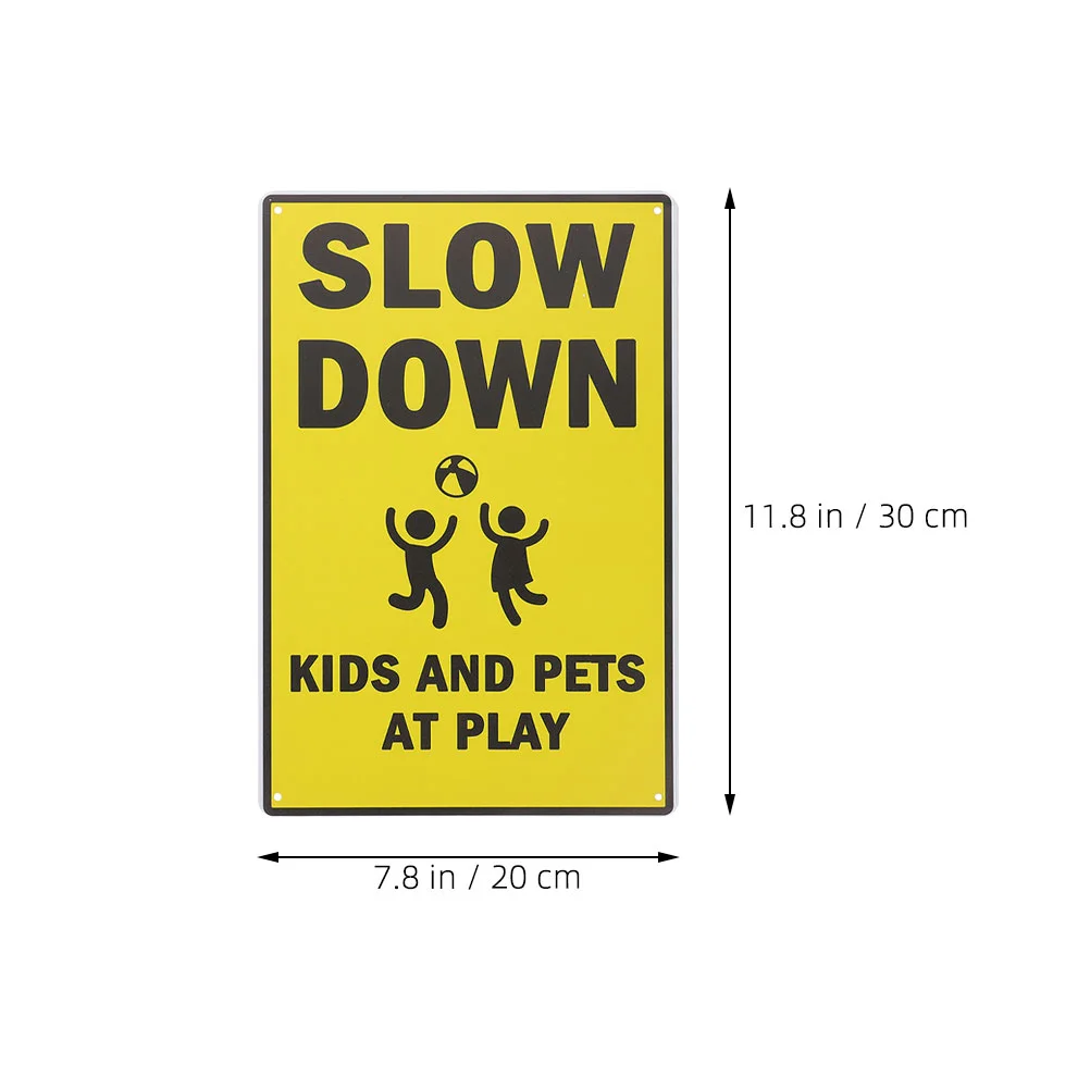 2pcs Warning Sign Road Street Signs Caution Road Signs Kids Playing Attention Signs