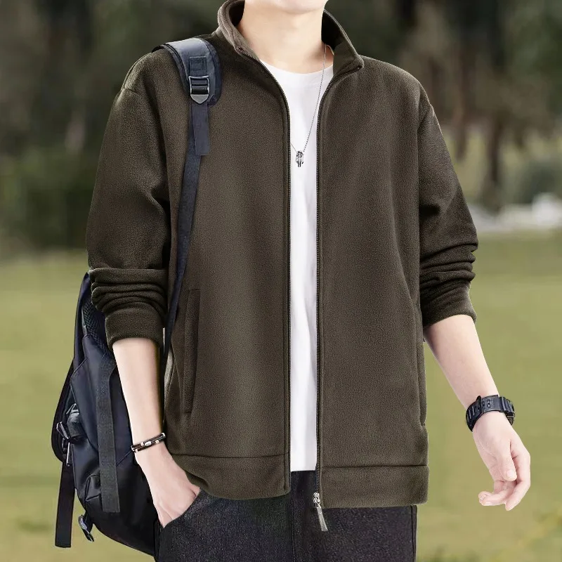 

Outdoor sports fleece jacket men's loose fit casual autumn and winter men's thick fleece fleece jacket M-5XL men jacket jackets
